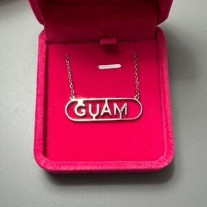 Silver Necklace with 'GUAM' Pendant